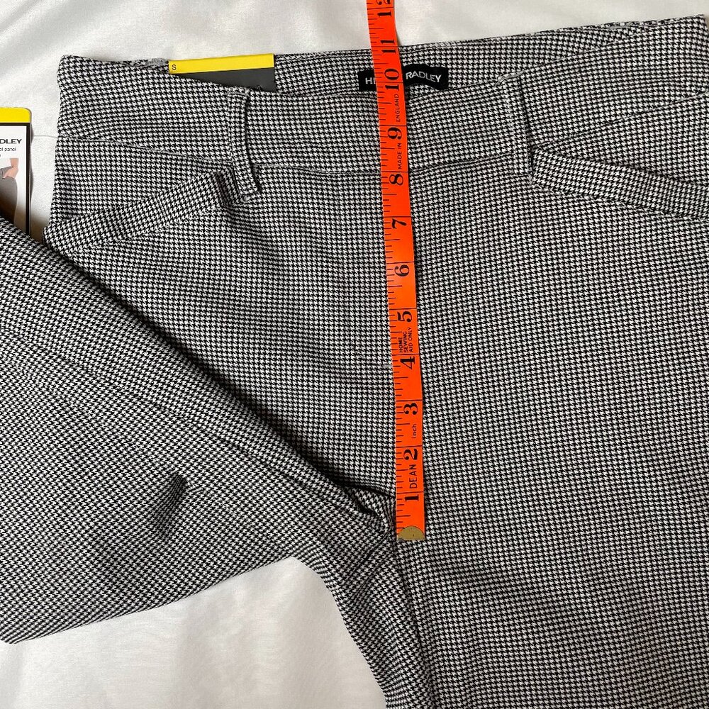 Hilary Radley Houndstooth Ankle Pants Black White Pull on Style Size S - Picture 7 of 8